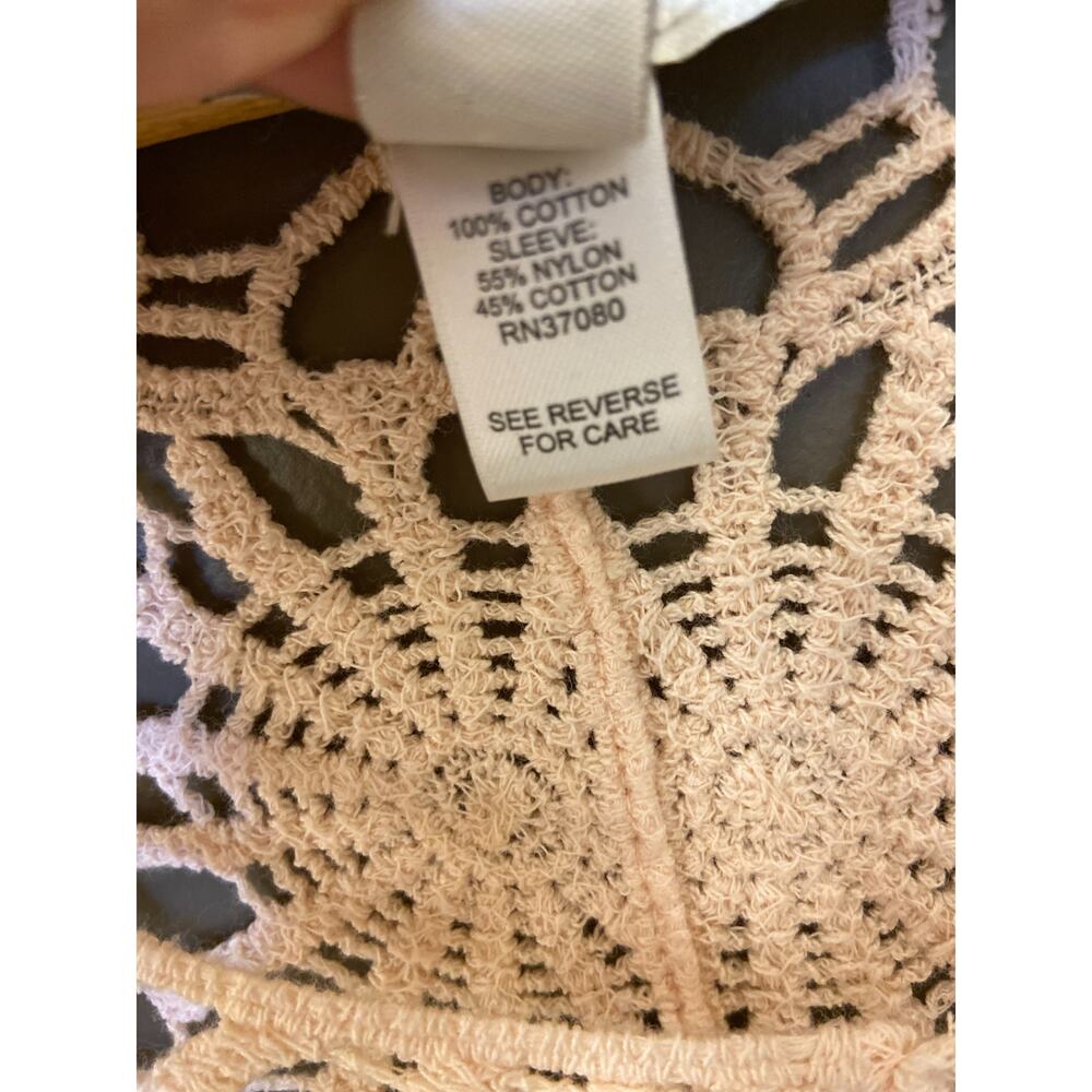 Boho Coastal Cowgirl Crochet Lace Long Sleeve Pullover - Picture 6 of 6